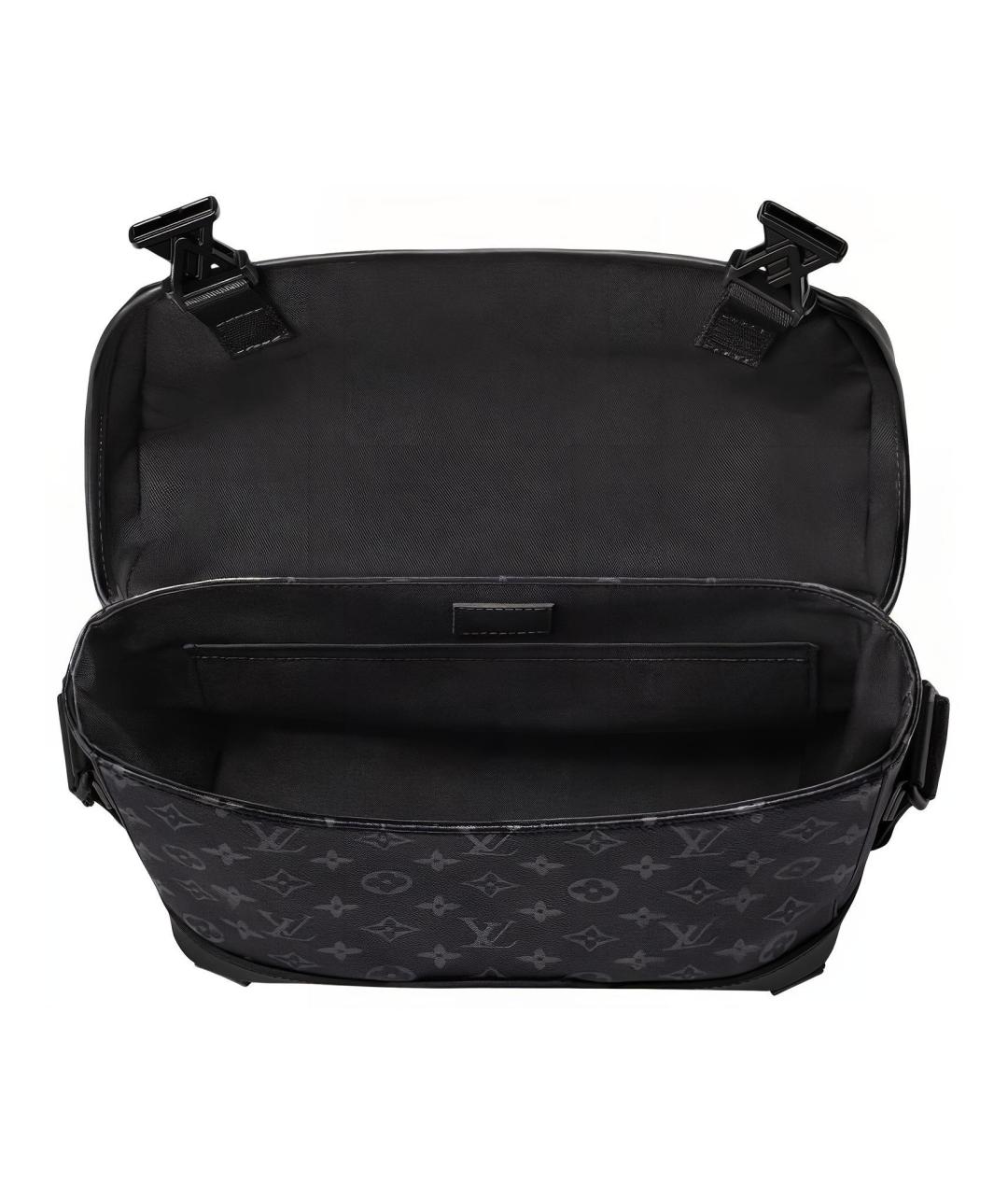 LOUIS VUITTON Черная сумка на плечо из канвы, фото 3