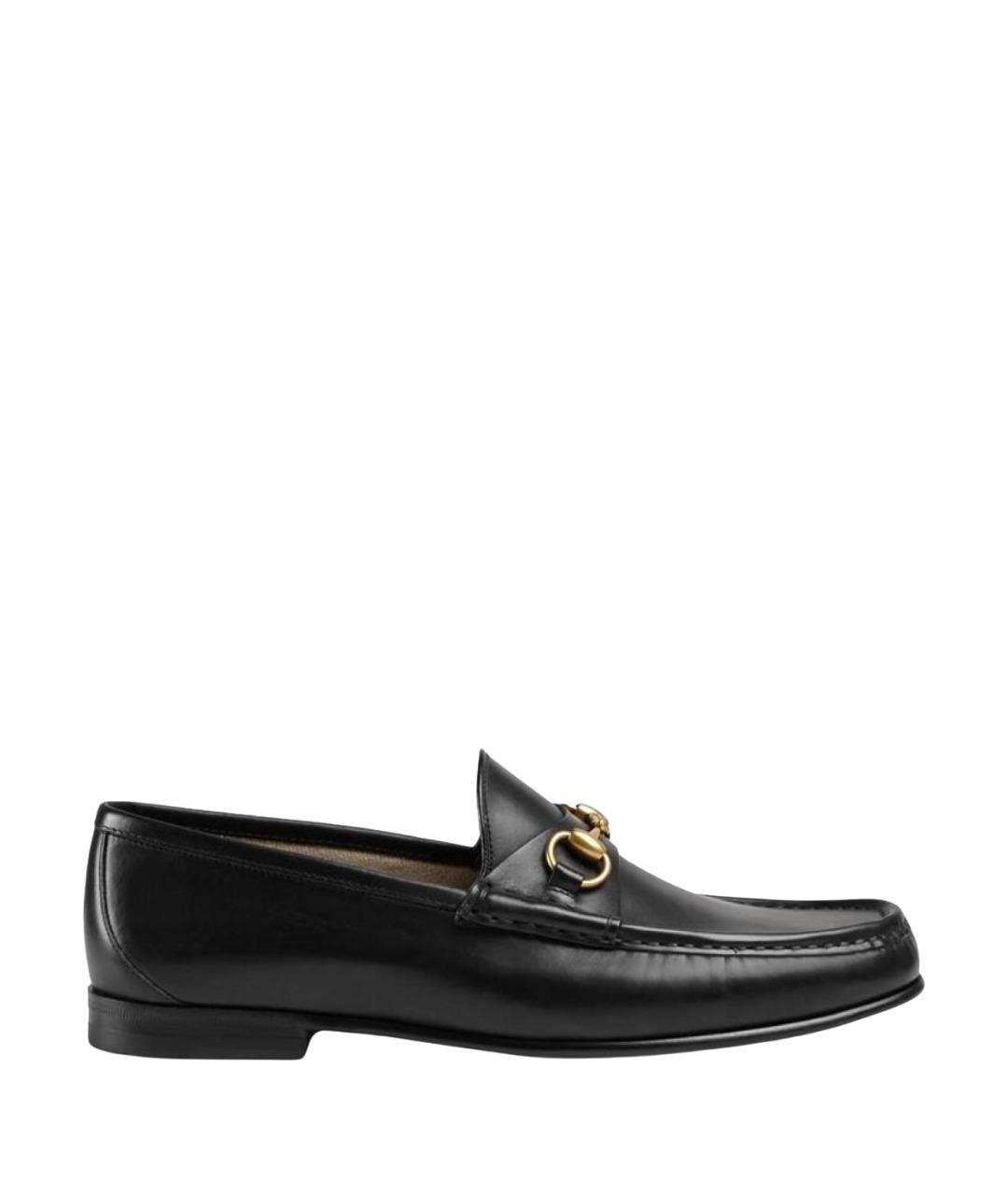 GUCCI Черные кожаные лоферы, фото 1