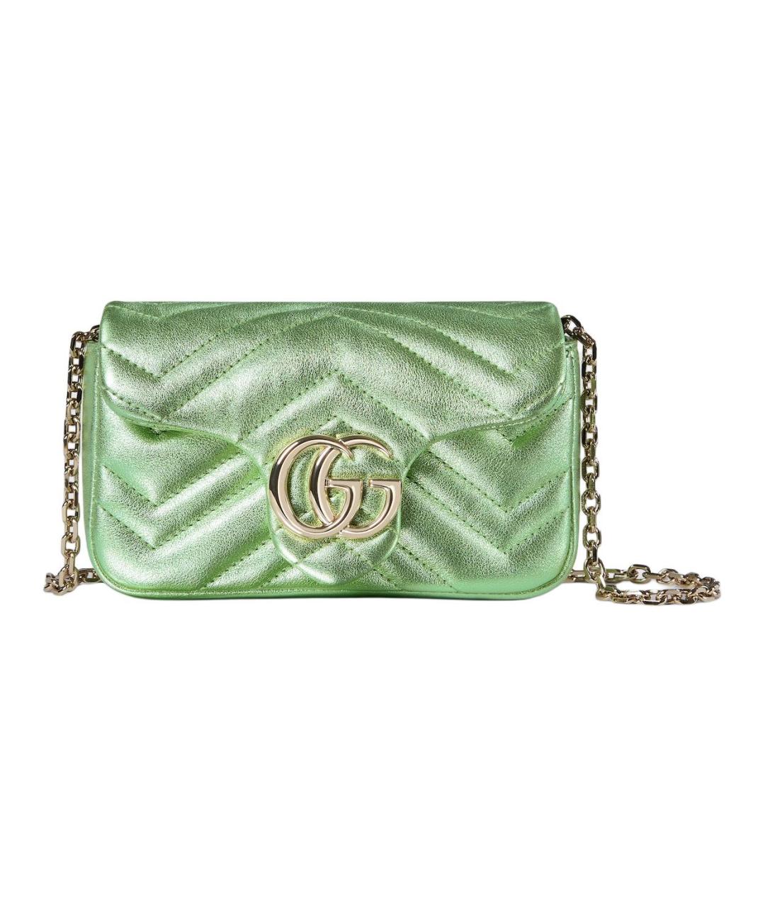GUCCI Зеленая кожаная сумка через плечо, фото 1