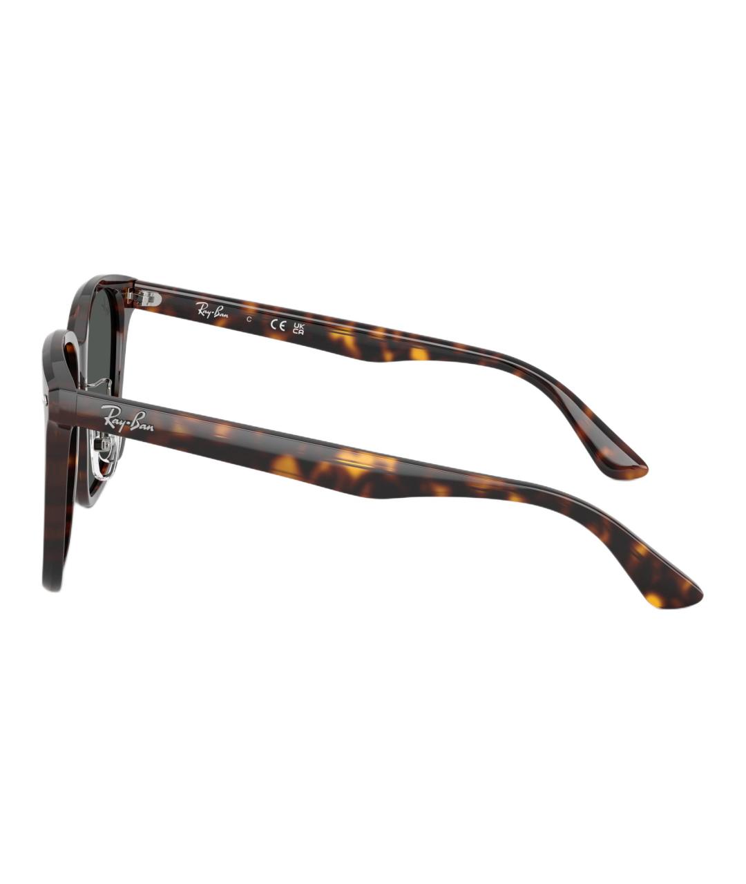 RAY BAN Коричневые пластиковые солнцезащитные очки, фото 3