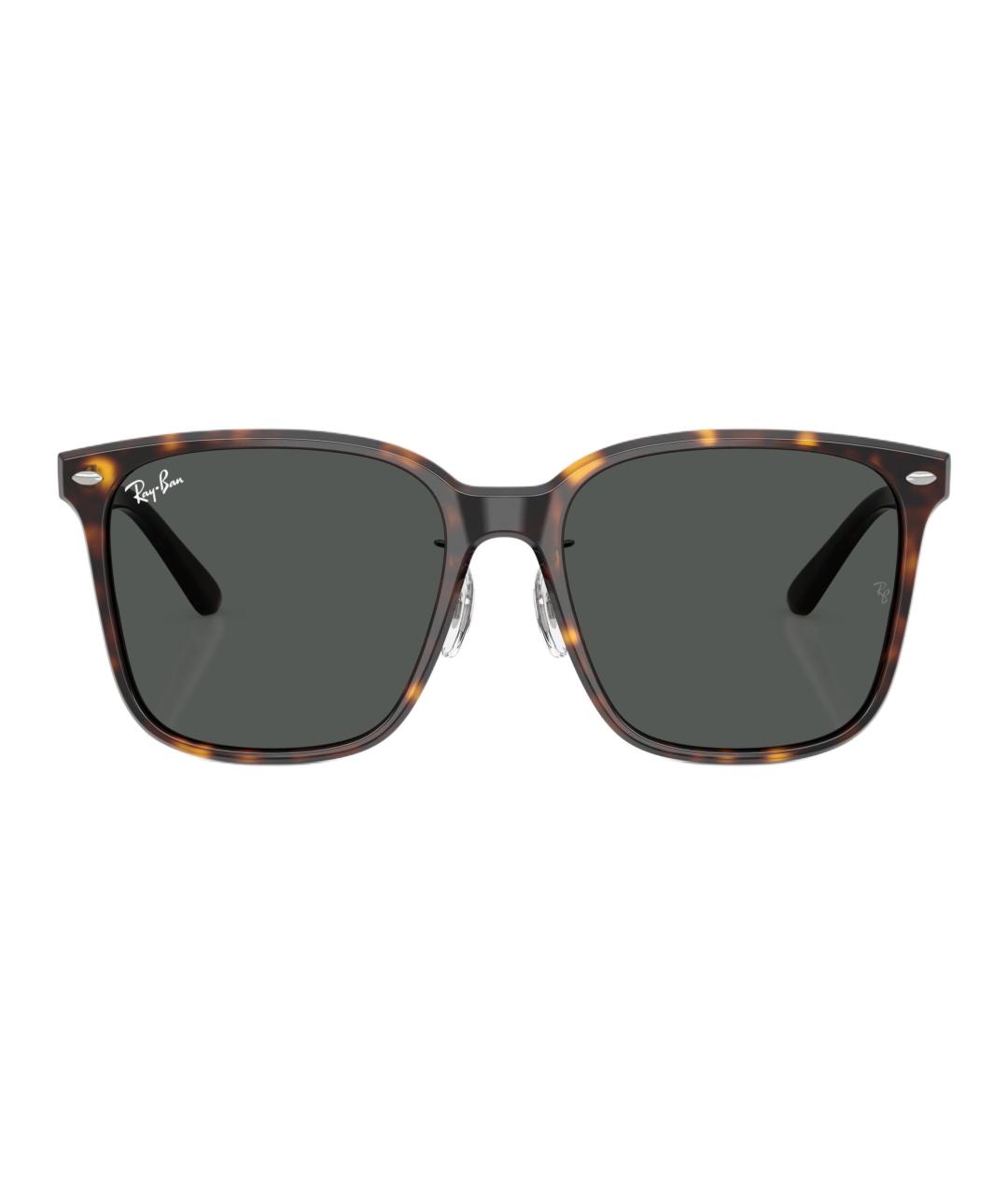 RAY BAN Коричневые пластиковые солнцезащитные очки, фото 2