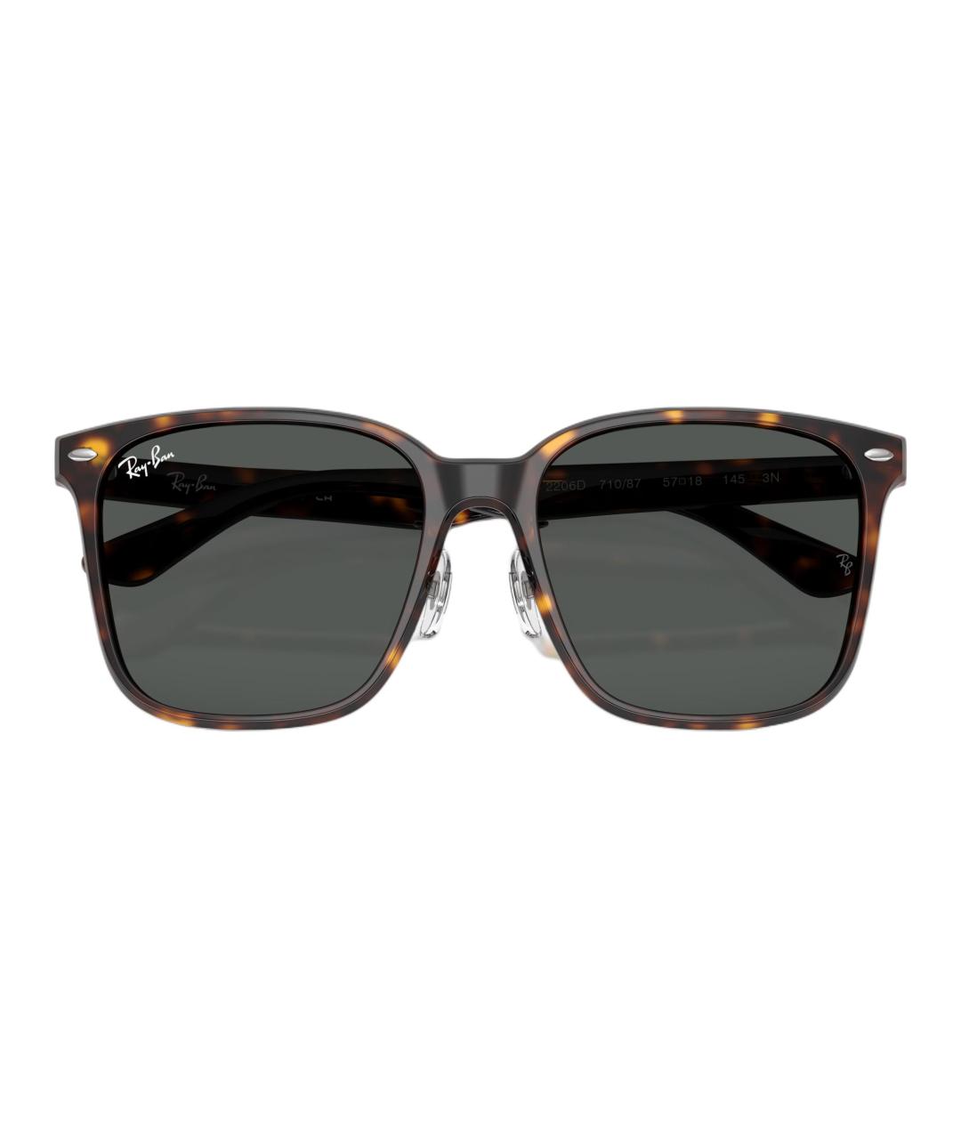 RAY BAN Коричневые пластиковые солнцезащитные очки, фото 5