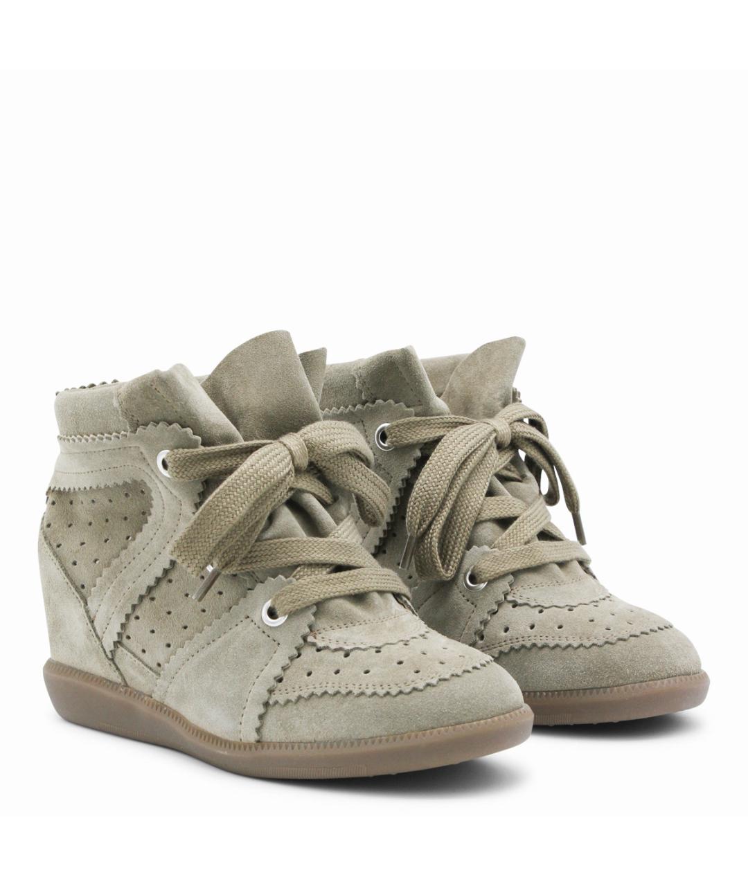 ISABEL MARANT Серые кожаные кроссовки, фото 2