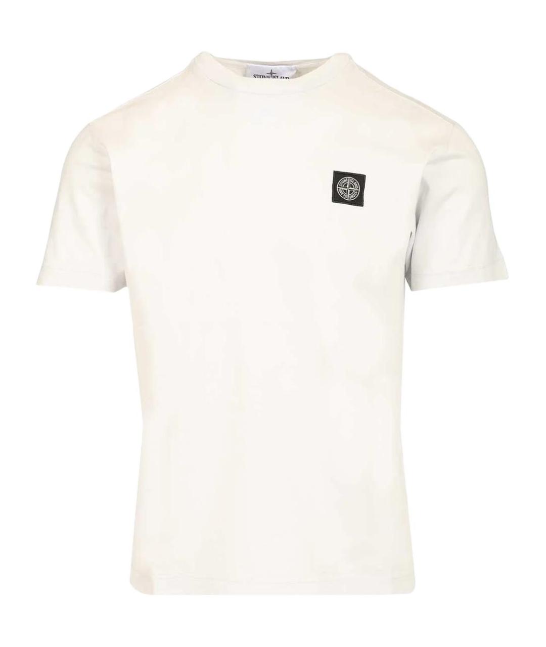 STONE ISLAND Белая хлопковая футболка, фото 1