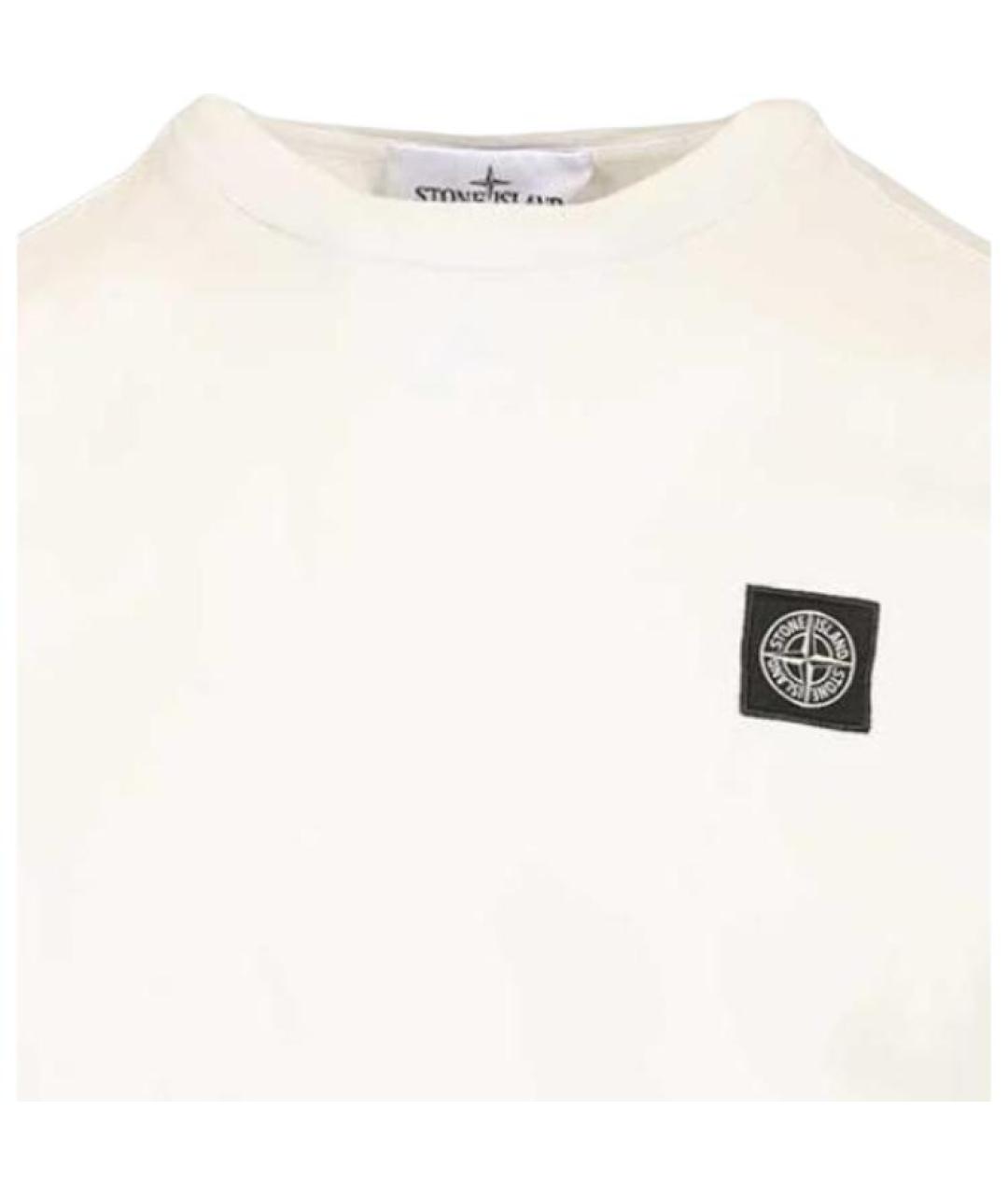 STONE ISLAND Белая хлопковая футболка, фото 3
