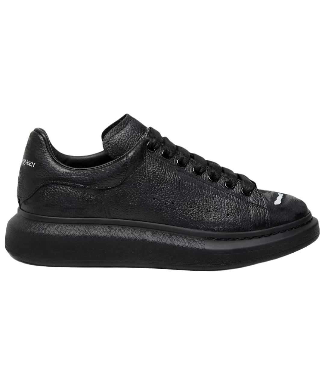ALEXANDER MCQUEEN Черные кожаные низкие кроссовки / кеды, фото 1