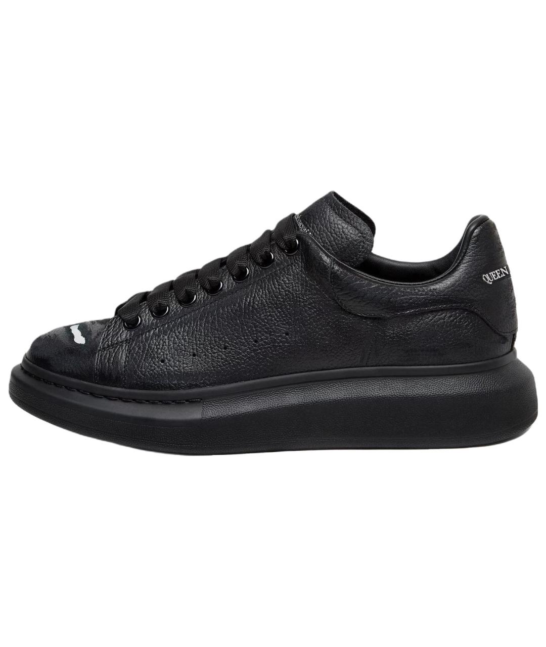 ALEXANDER MCQUEEN Черные кожаные низкие кроссовки / кеды, фото 2