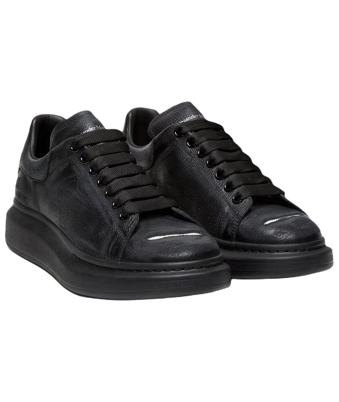 ALEXANDER MCQUEEN Черные кожаные низкие кроссовки / кеды, фото 3