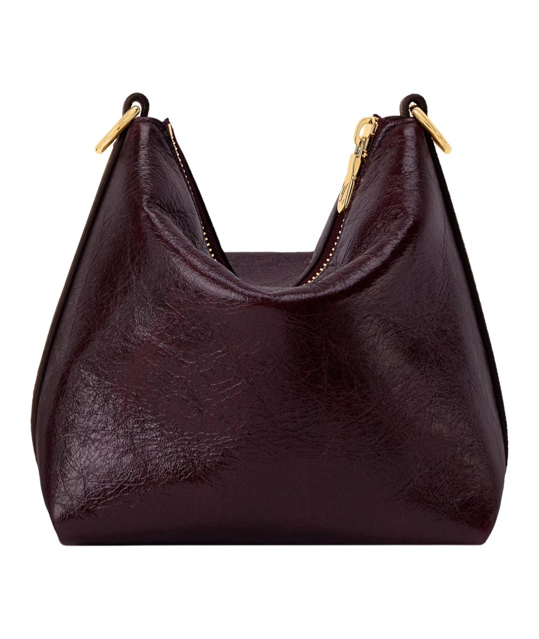 LOUIS VUITTON Бордовая кожаная сумка через плечо, фото 3