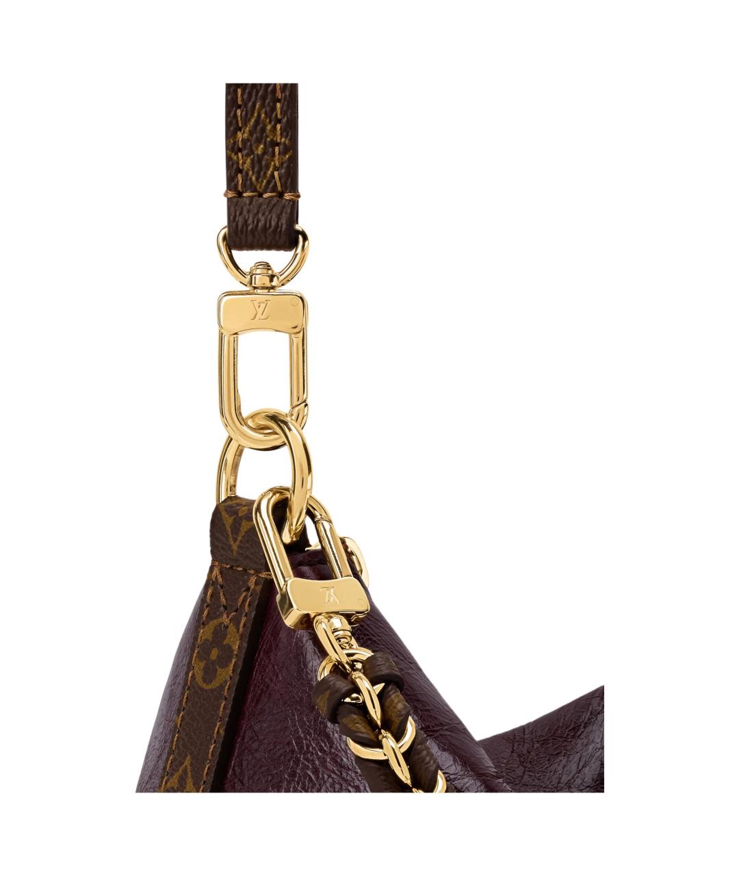 LOUIS VUITTON Бордовая кожаная сумка через плечо, фото 5