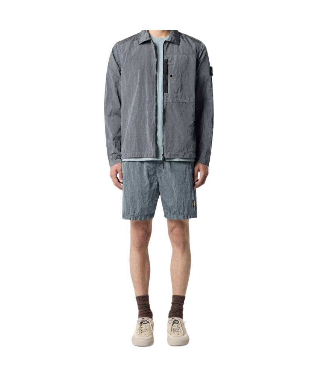 STONE ISLAND Серая полиамидовая куртка, фото 3
