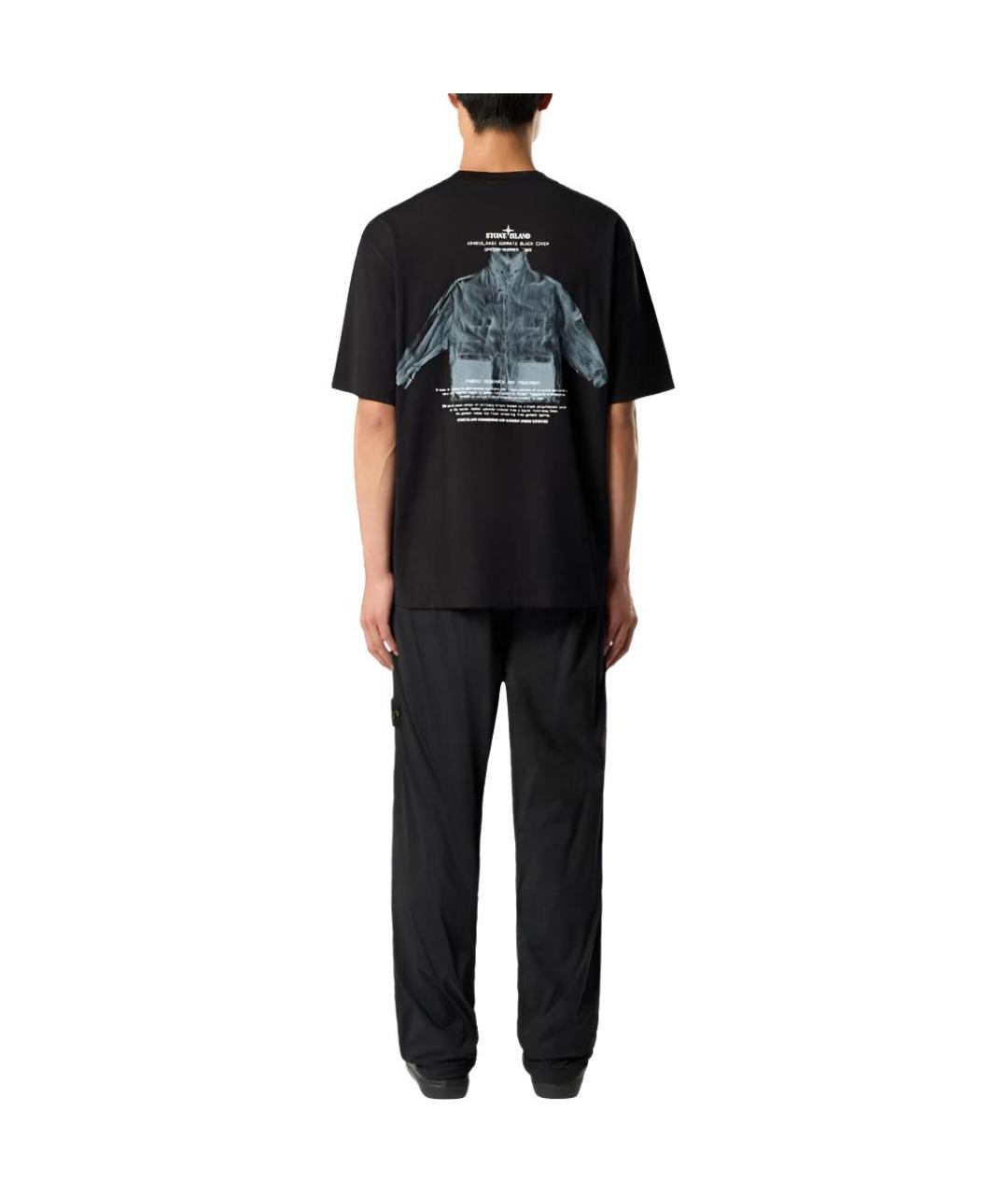 STONE ISLAND Черная футболка, фото 3
