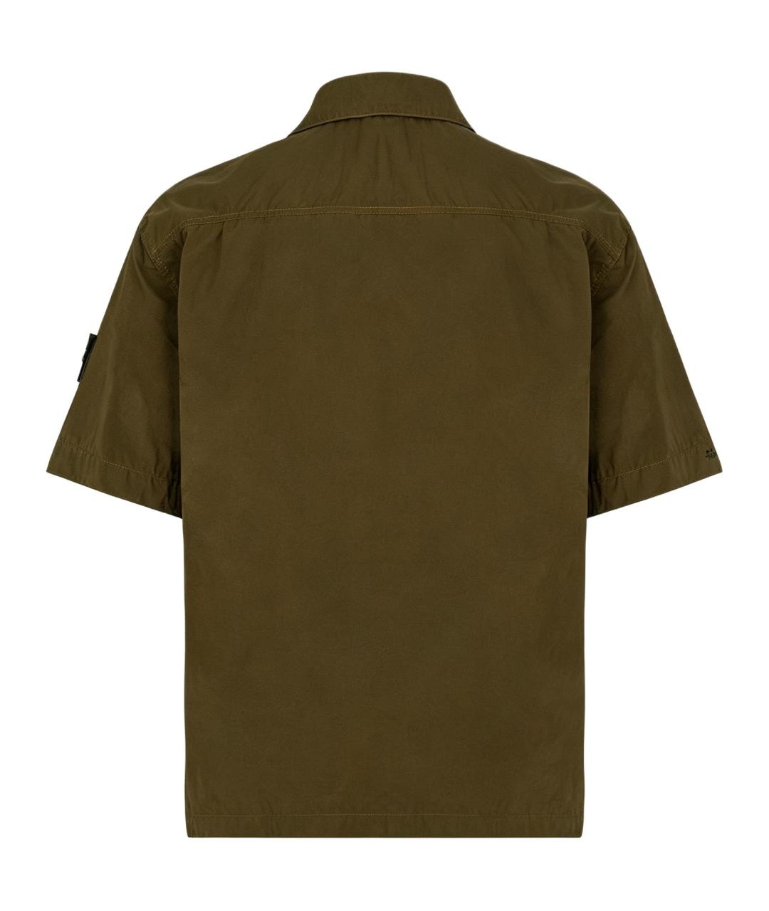 STONE ISLAND Зеленая хлопковая кэжуал рубашка, фото 2