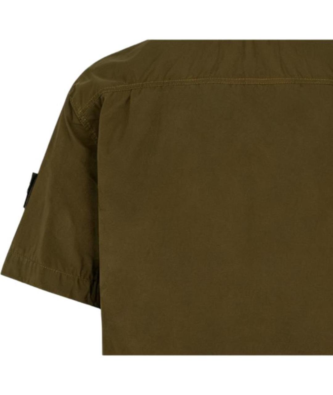 STONE ISLAND Зеленая хлопковая кэжуал рубашка, фото 5