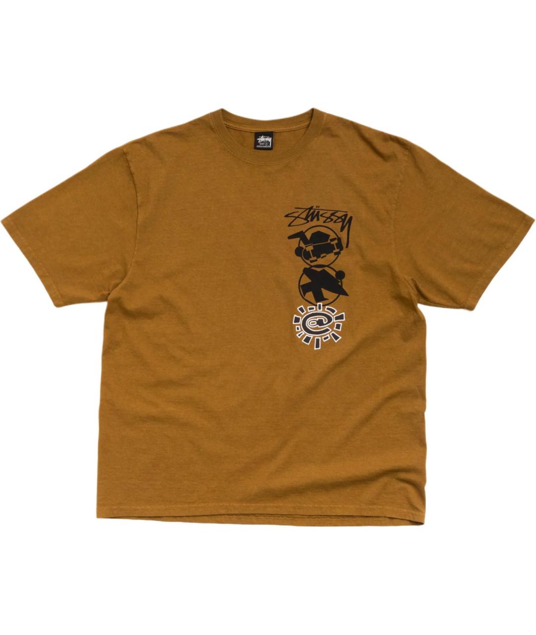 STUSSY Коричневая футболка, фото 1