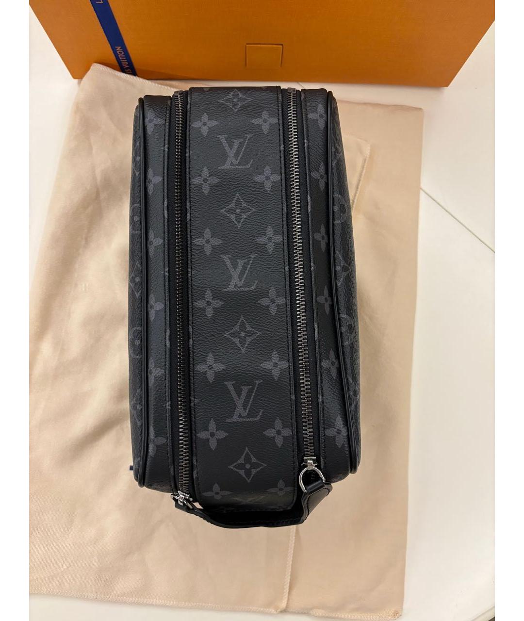 LOUIS VUITTON Черная косметичка из канвы, фото 2