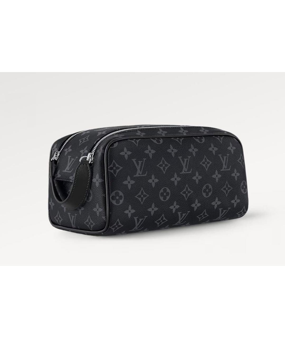 LOUIS VUITTON Черная косметичка из канвы, фото 9