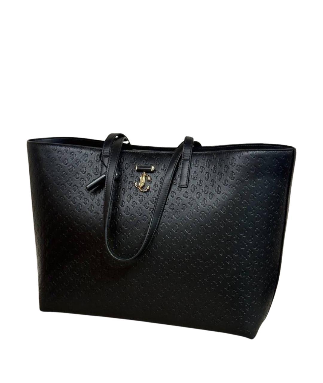 JIMMY CHOO Черная кожаная сумка тоут, фото 1