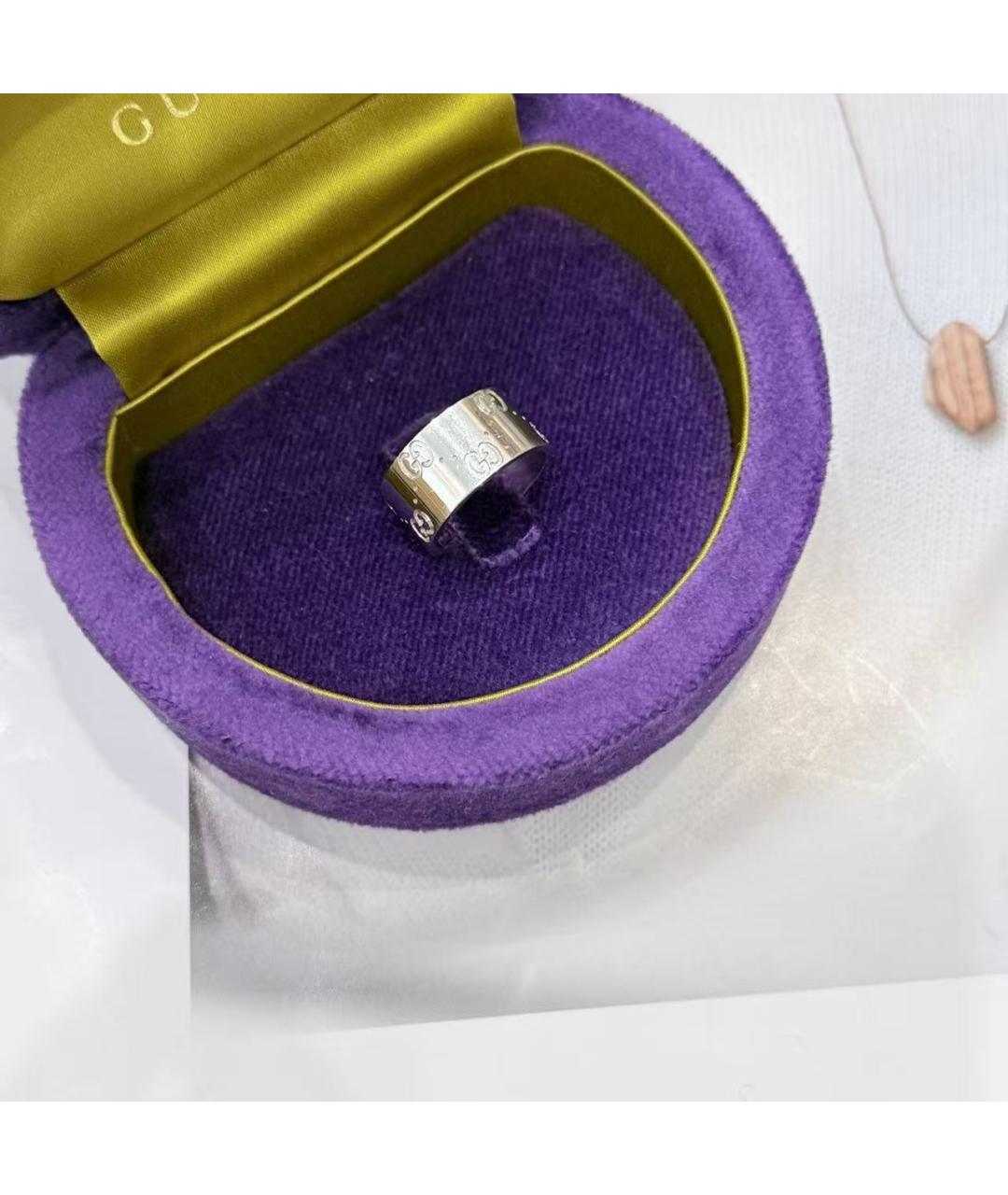 GUCCI Серебряное кольцо из белого золота, фото 2
