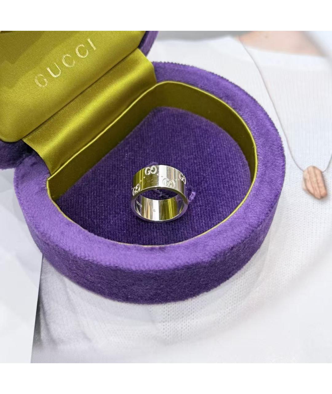 GUCCI Серебряное кольцо из белого золота, фото 3