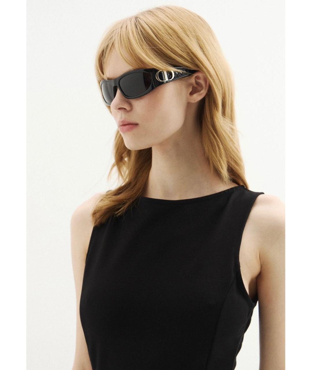CHRISTIAN DIOR Черные пластиковые солнцезащитные очки, фото 7