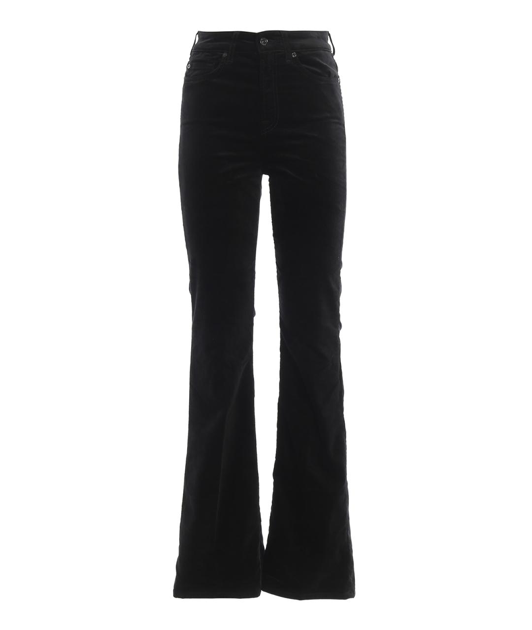7 FOR ALL MANKIND Черные полиэстеровые брюки широкие, фото 1