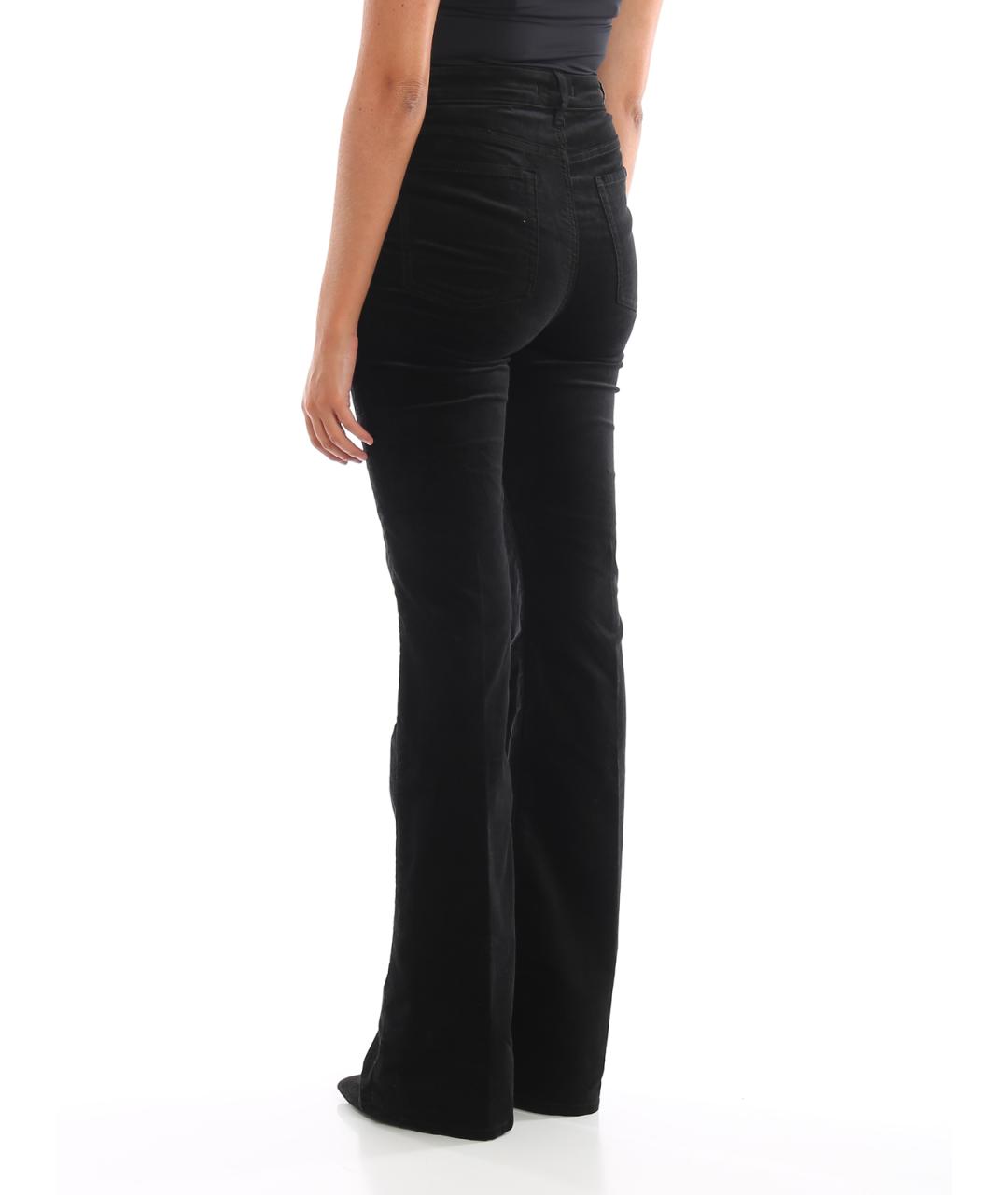 7 FOR ALL MANKIND Черные полиэстеровые брюки широкие, фото 4
