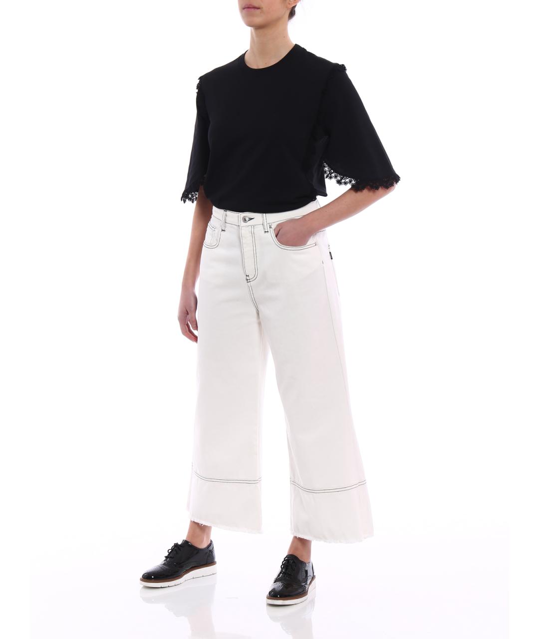MSGM Белые хлопковые прямые джинсы, фото 2