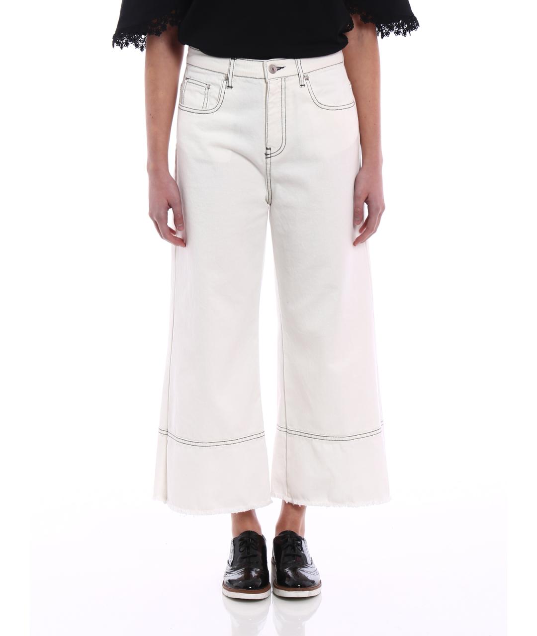 MSGM Белые хлопковые прямые джинсы, фото 3