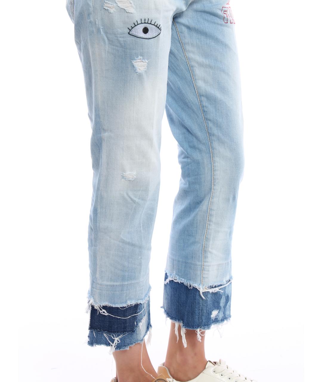 DSQUARED2 Голубые хлопковые прямые джинсы, фото 5