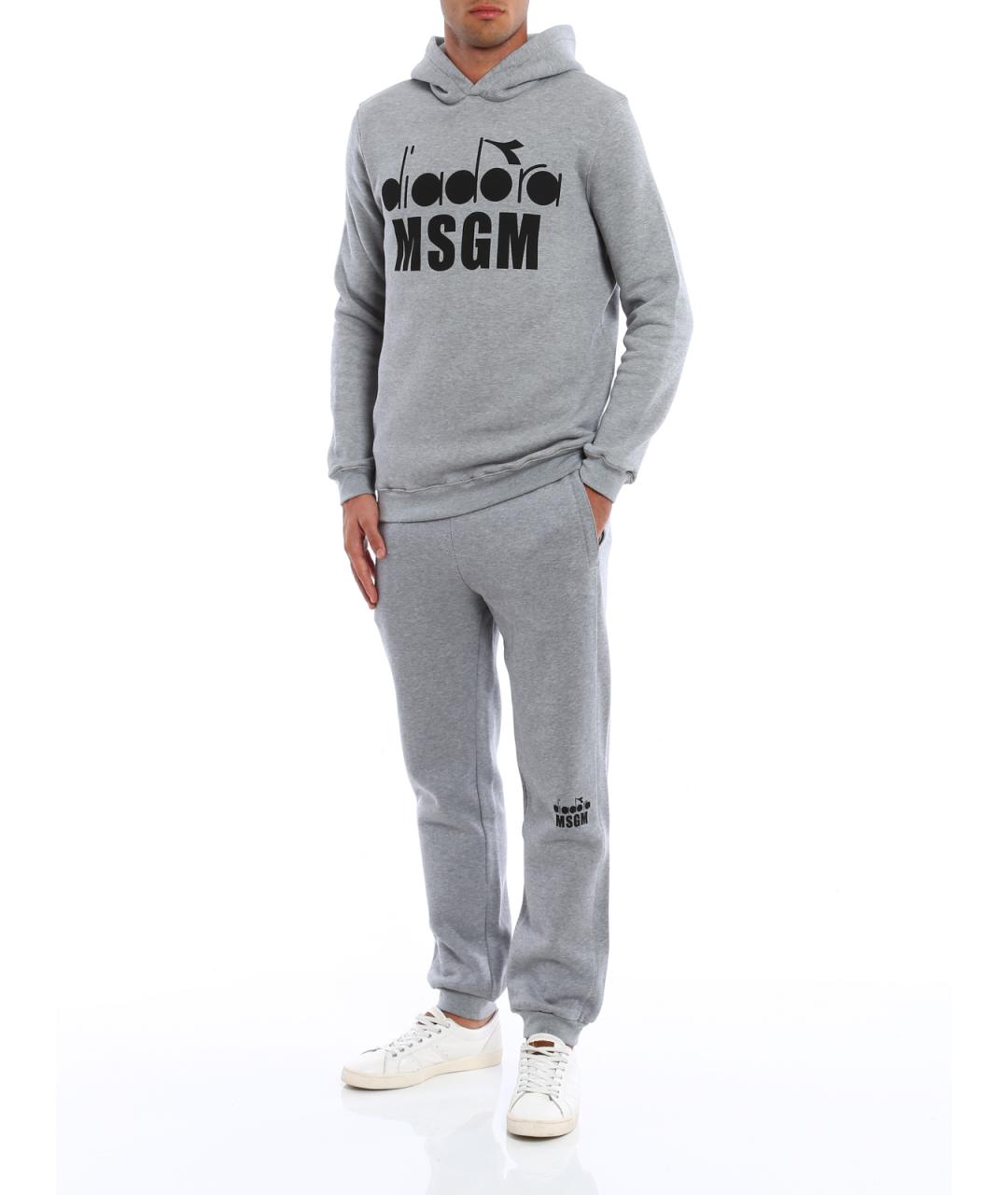 MSGM Серые хлопковые повседневные брюки, фото 2