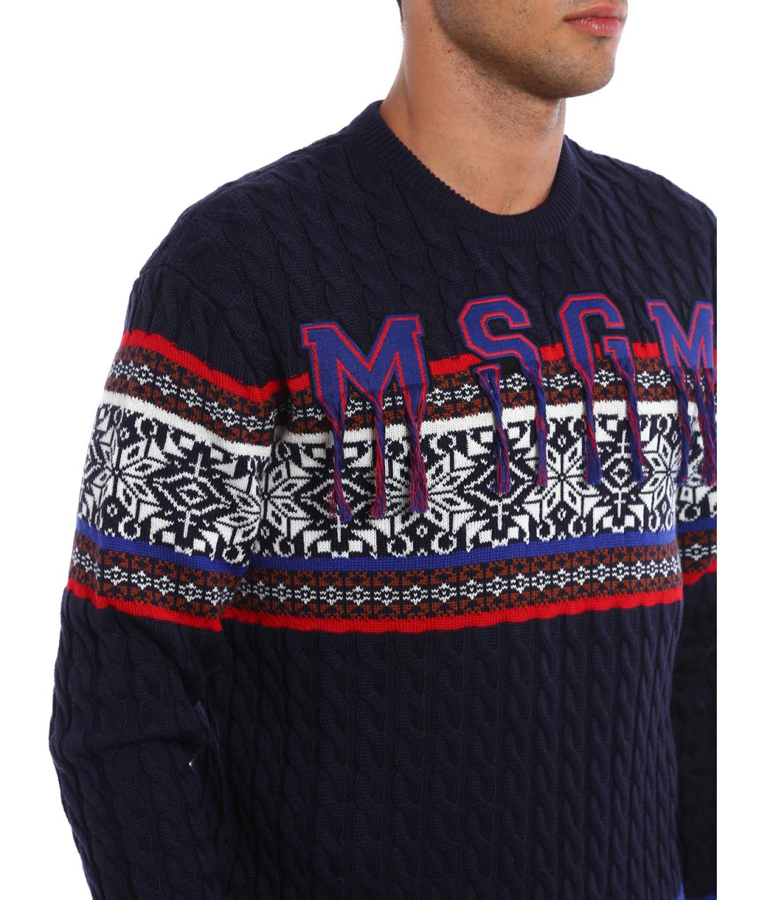 MSGM Синий шерстяной джемпер / свитер, фото 5