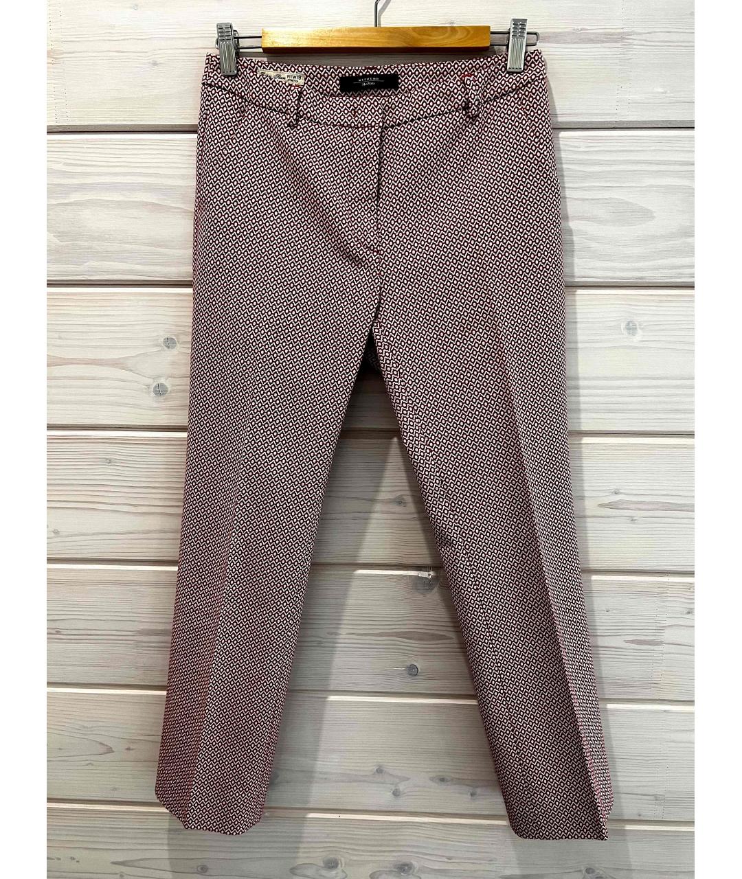 MAX MARA Бордовые хлопковые брюки узкие, фото 8