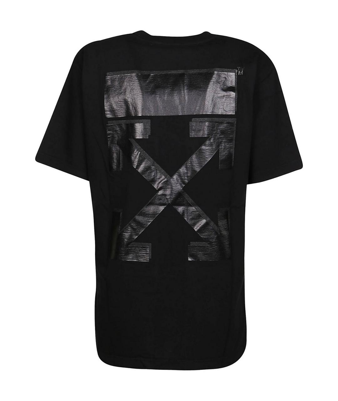 OFF-WHITE Черная хлопковая футболка, фото 2