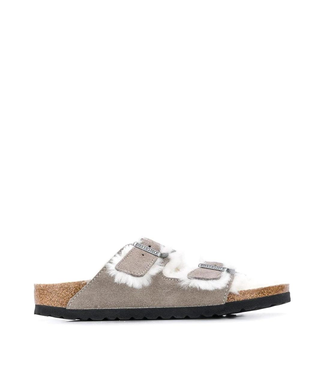 BIRKENSTOCK Серые замшевые сандалии, фото 1