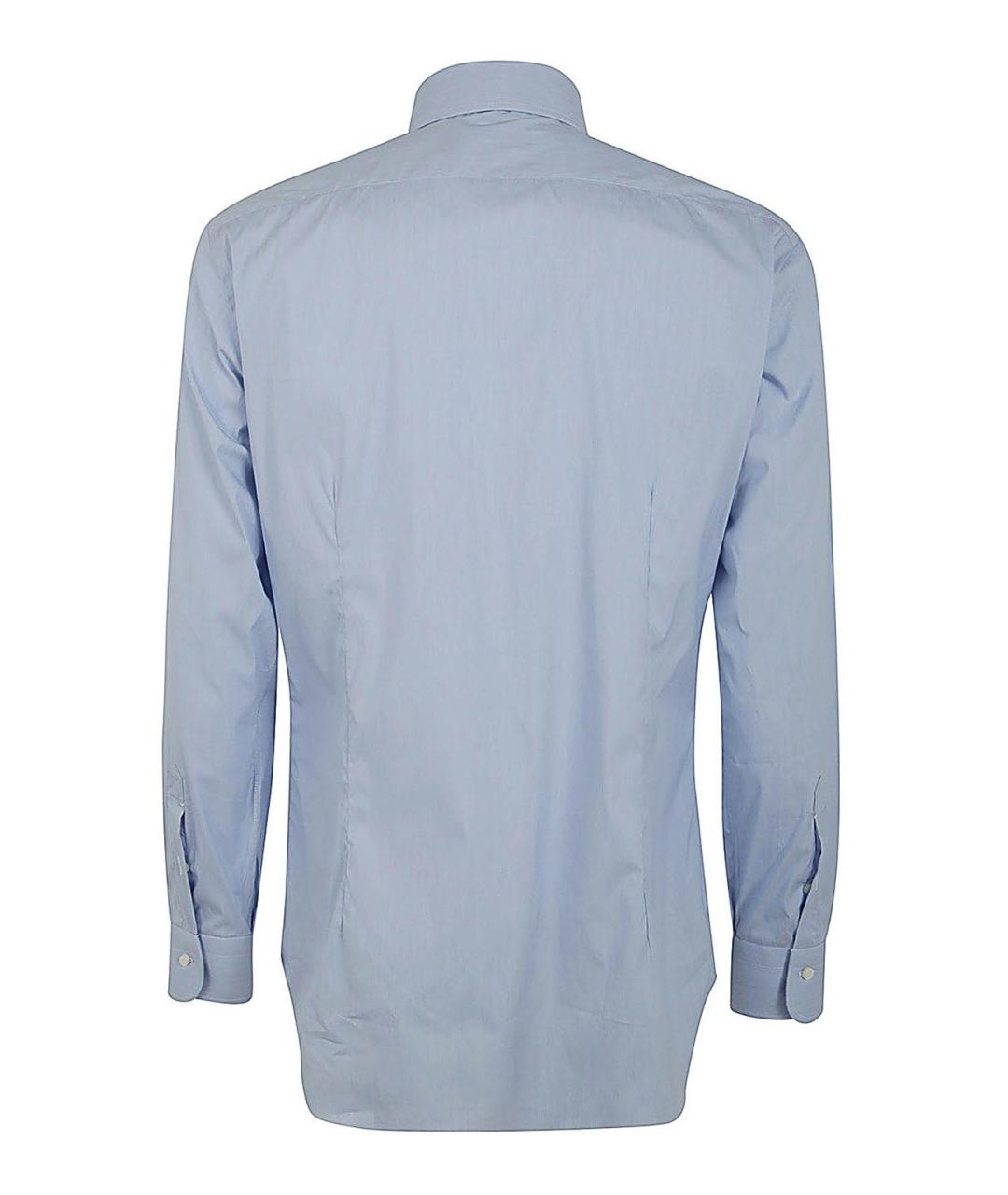 BARBA Синяя хлопковая кэжуал рубашка, фото 2