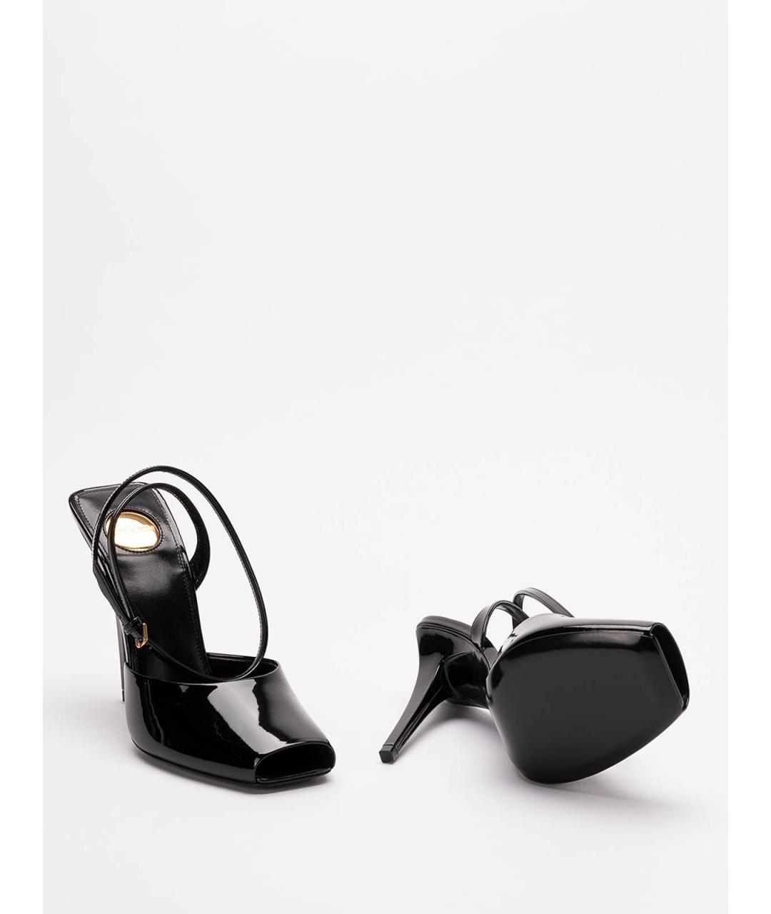 SAINT LAURENT Черные туфли из лакированной кожи, фото 4