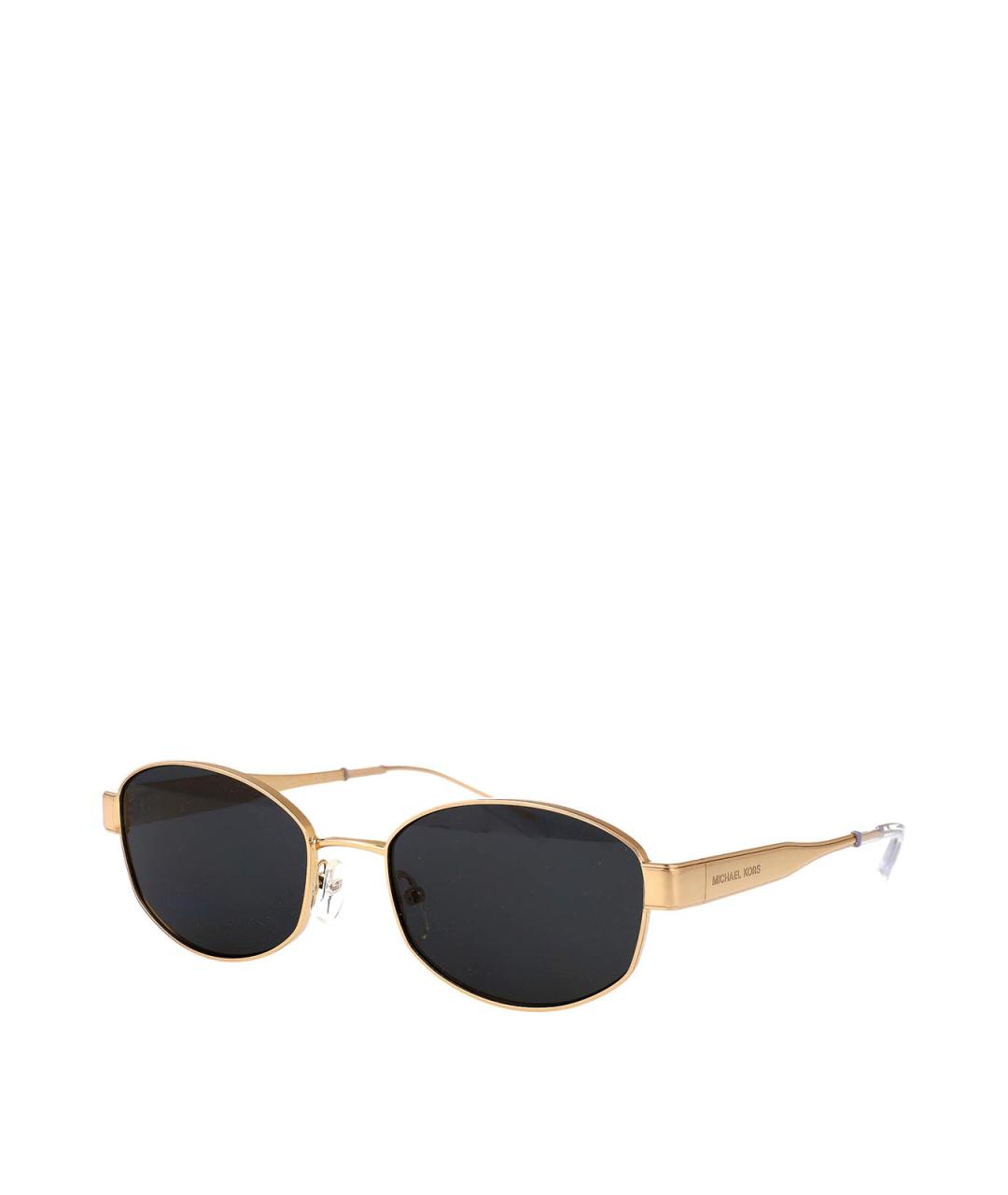 MICHAEL KORS Золотые металлические солнцезащитные очки, фото 2