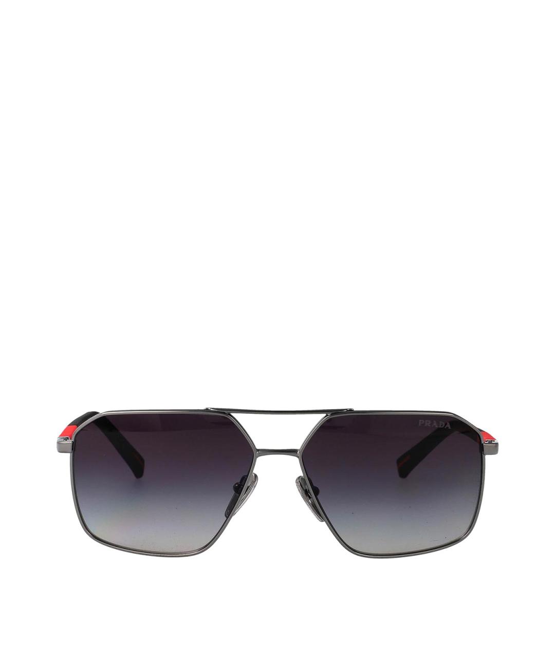 PRADA Серые металлические солнцезащитные очки, фото 1