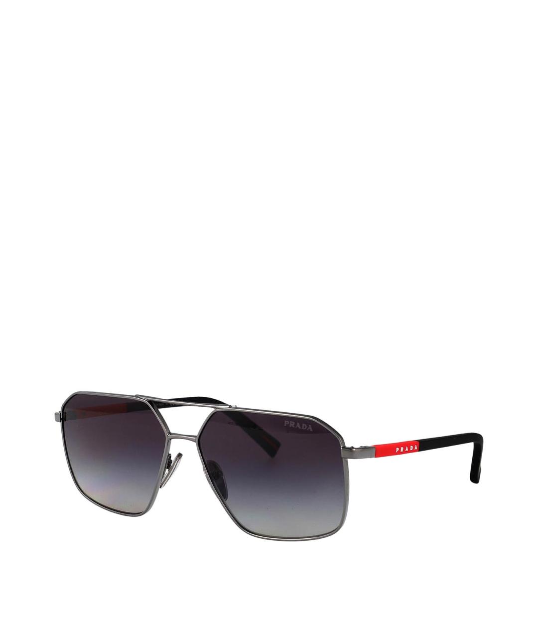 PRADA Серые металлические солнцезащитные очки, фото 2