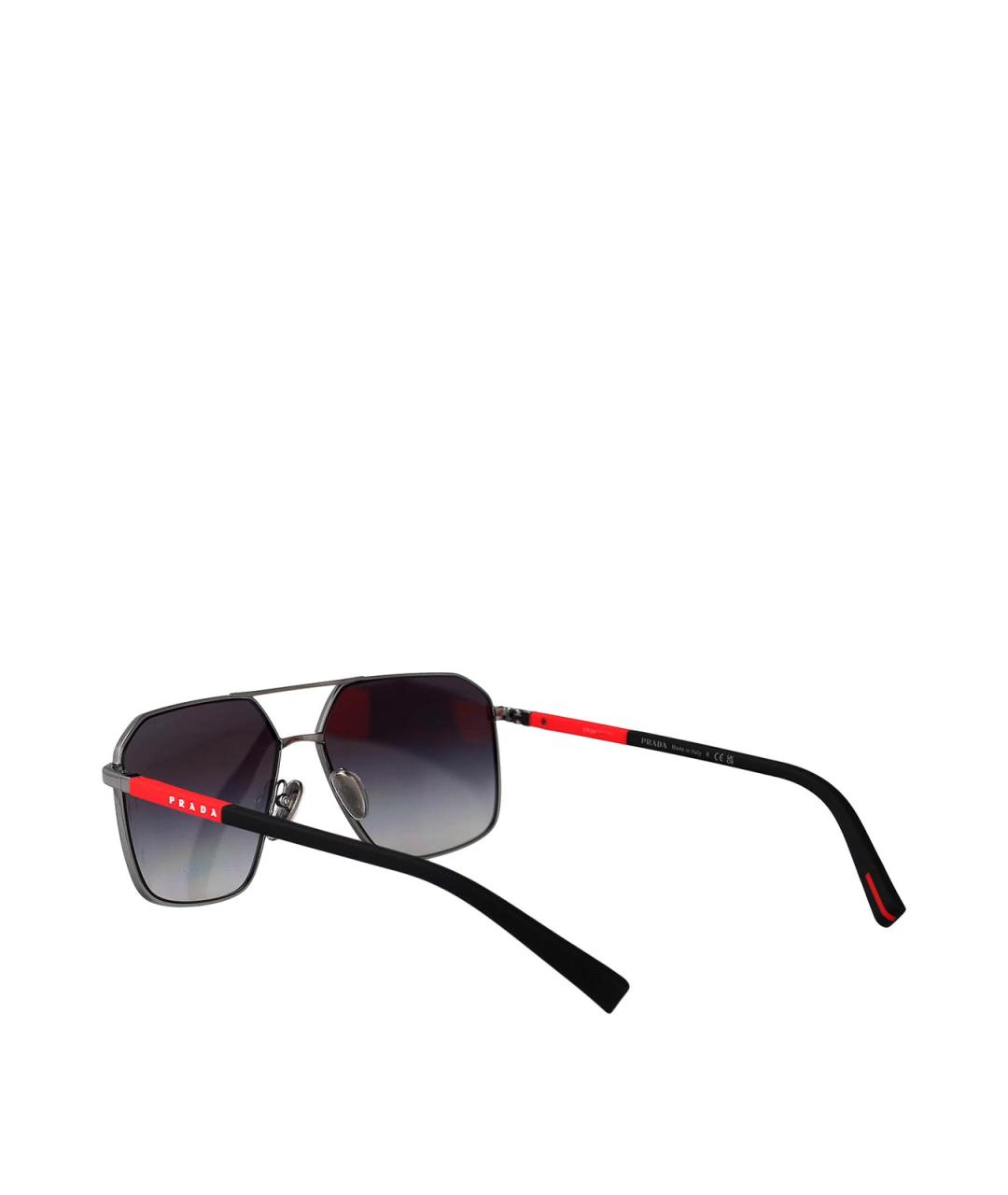 PRADA Серые металлические солнцезащитные очки, фото 4