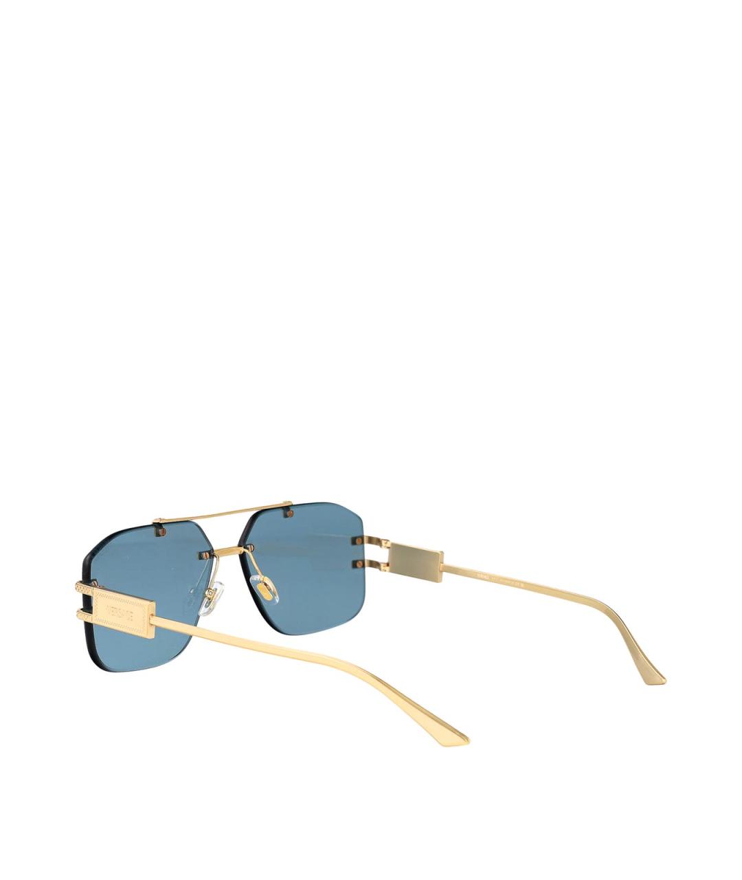 VERSACE Золотые металлические солнцезащитные очки, фото 4