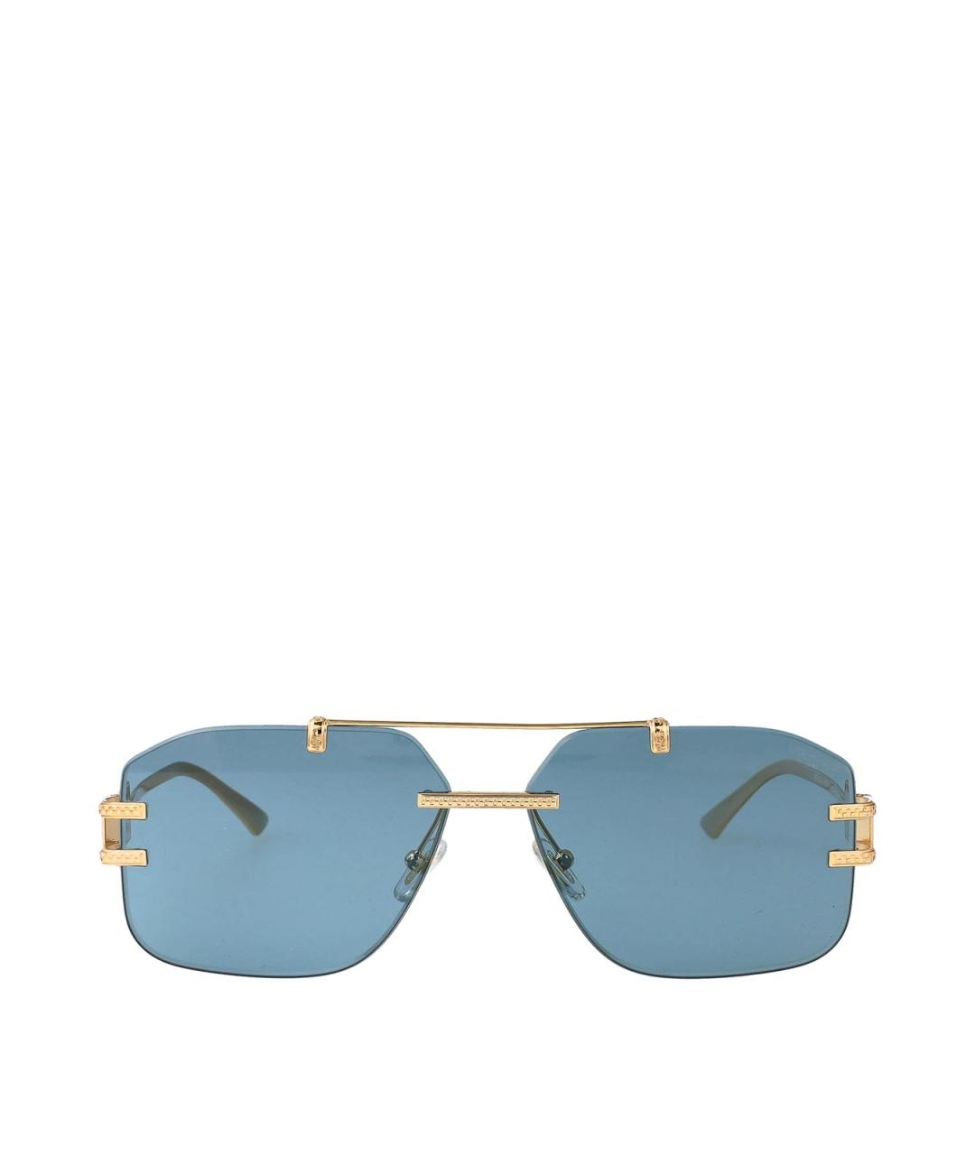 VERSACE Золотые металлические солнцезащитные очки, фото 1