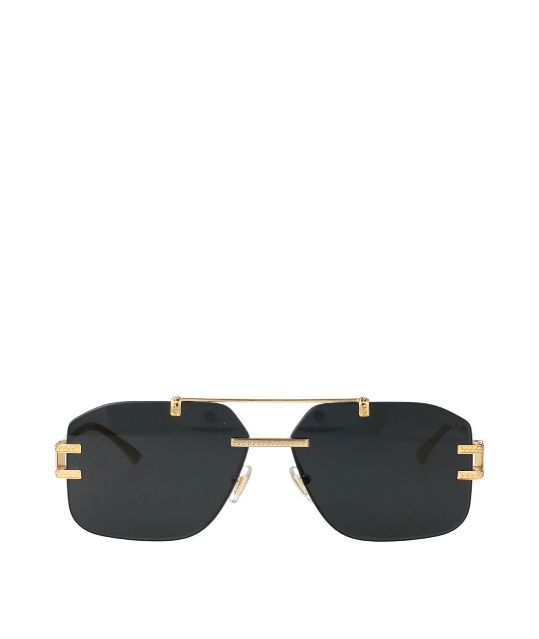 VERSACE Золотые металлические солнцезащитные очки, фото 1