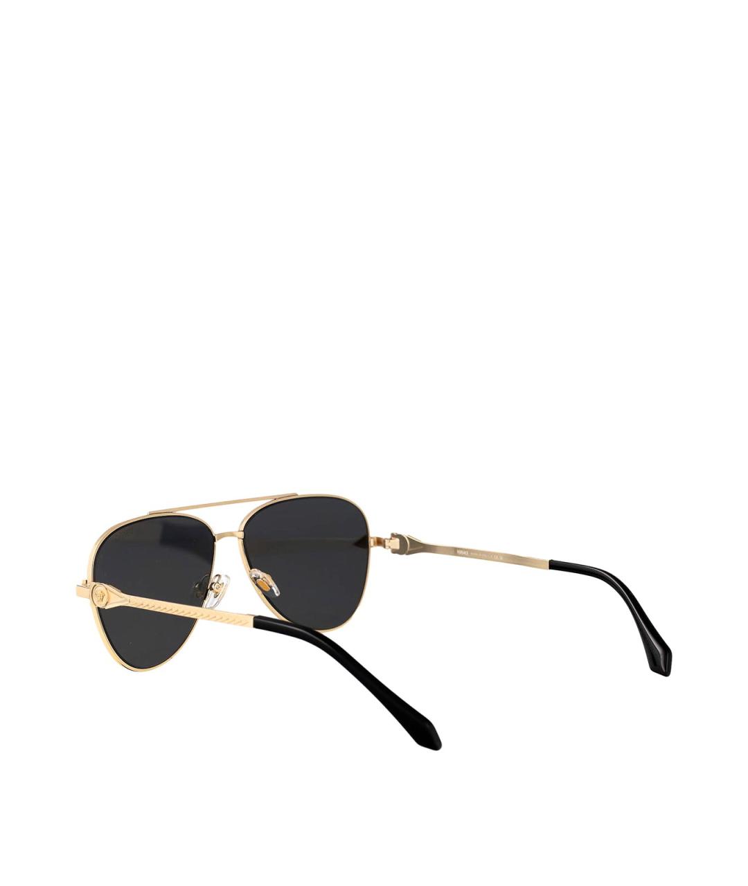 VERSACE Золотые металлические солнцезащитные очки, фото 4