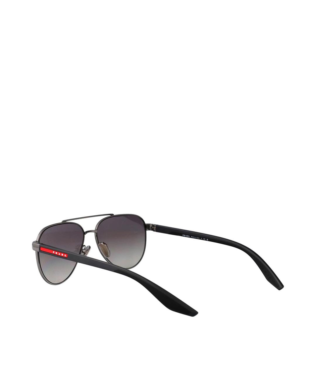 PRADA Черные металлические солнцезащитные очки, фото 4