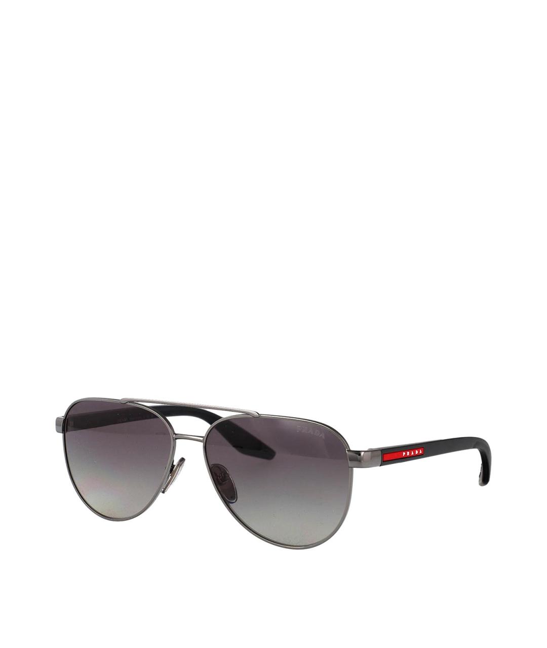 PRADA Черные металлические солнцезащитные очки, фото 2