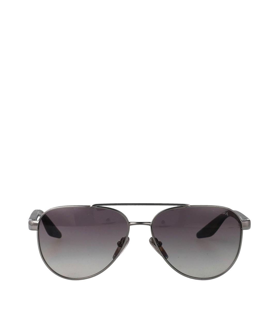 PRADA Черные металлические солнцезащитные очки, фото 1