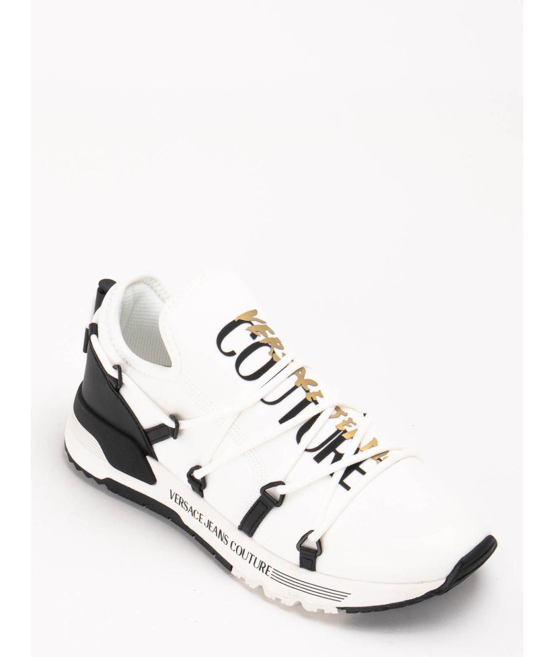 VERSACE JEANS COUTURE Белые резиновые низкие кроссовки / кеды, фото 3