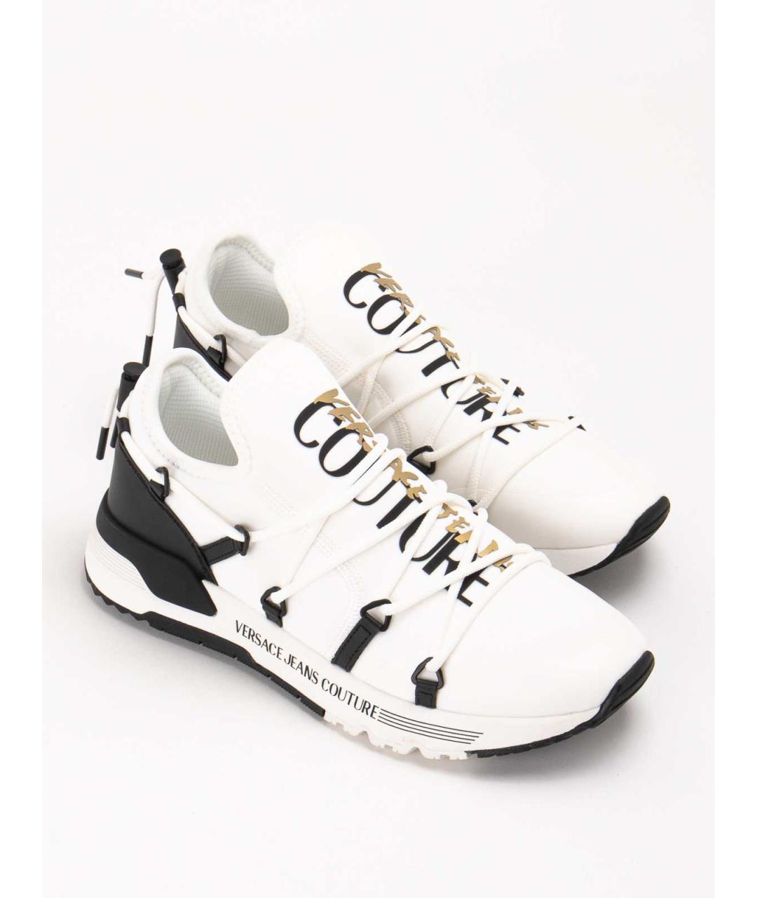 VERSACE JEANS COUTURE Белые резиновые низкие кроссовки / кеды, фото 2